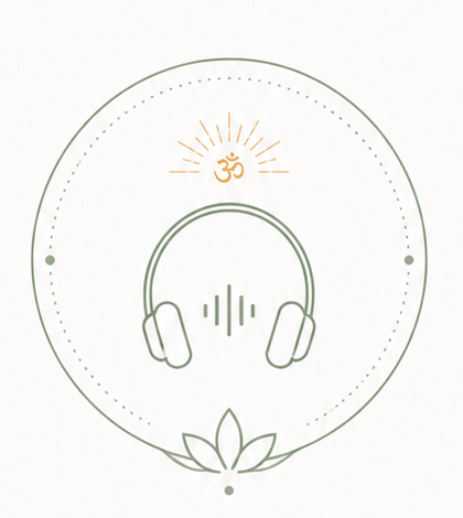 Headphones and soundwave devotional line illustration